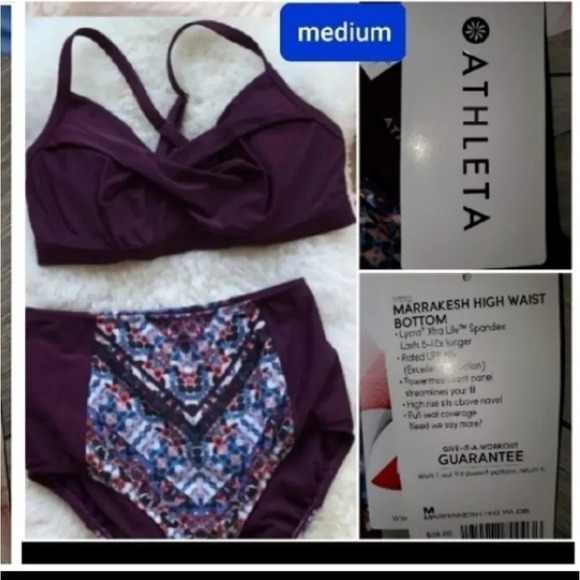 Athleta twister top Wild Bloom HighWaist Bikini M - Picture 8 of 13